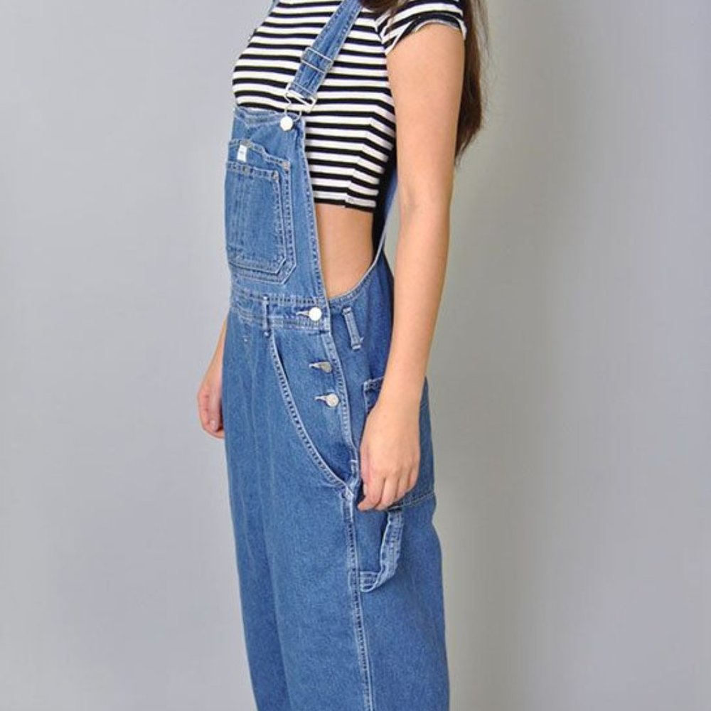 90s Calvin Klein M Denim Blue Jean Bibs Overalls